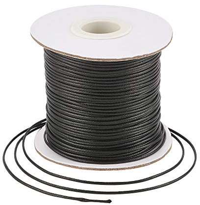 Craftdady 80 Yards/Rolle, 1 mm schwarze, gewachste Polyesterschnur, Perlenschnur, chinesische Knotenschnur, geflochtener Faden für Makramee-Armbänder, Schmuckherstellung