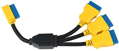 OURANTOOLS OBD-2 Verlängerungskabel Adapter Kompatibel Extender Diagnosestecker mit Nylon Material für Fahrzeuge Diagnosegerät (16-Pin 1 Male to 3 Female 35cm)