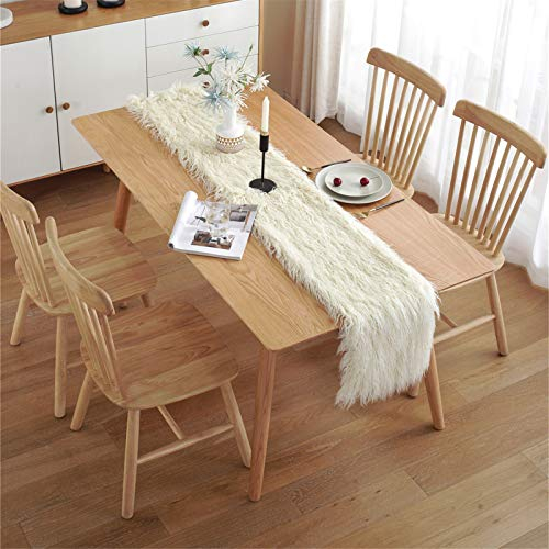 SWECOMZE Tischläufer aus Kunstfell, Tischband, Mitteldecke Hochzeit Tischdekoration, Tischsets für Home Wedding Festival Party Tablewear Decor Weihnachten (30x220cm)