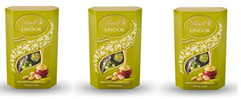 3x Lindt Lindor Pistacchio Milchschokoladen pralinen gefüllt mit Pistaziencreme 200g