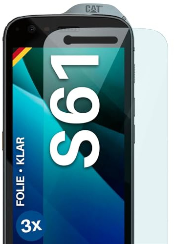 moex für CAT S61 Schutzfolie Displayschutz Folie Ultra-klar HD 0,2 mm kompatibel mit jeder Hülle, Anbringen ohne Blasen, Handyfolie Extra Kratzfest, FlexProtect 3 Stück