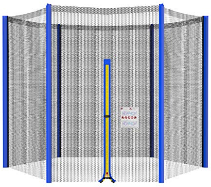 Mehomei Trampolin Ersatznetz Ø 244 cm 6 Stangen, Trampolin Sicherheitsnetz Ersatz Netz, Rundes Schutznetz - Blau
