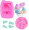 2 Moldes de Silicona para Bebé 3D, Molde para Dormir en 3D y Forma de Huella para Bebé, Antiadherente, para Decoración de Tartas de Fiesta de Cumpleaños de Baby Shower