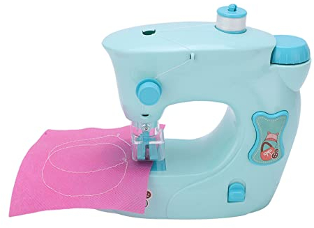Nähmaschinen-Spielzeug-Set für Kinder, elektrische Simulation, Nähmaschine, Spielzeug-Kit, Lernspielzeug für Kinder mit Nähtuch, Nadeleinfädler, Lineal für über 3 Jahre