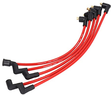 Leapiture 5Pcs 8mmSpark Plug Wires for MGB 1800cc Models Ignition Leads Red Silicone HT Spark Plug Wires Auto Replacement Ignition Parts Spark Plug Wires