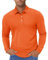 TACVASEN Tactical Polo Shirts for Men Long Sleeve Polo Lightweight Hiking T Shirt Quick Dry Running Top Orange,2XL