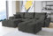 ML Furniture Ltd Set Velvet Ecksofa in L-Form 289 x 189 cm + Polsterhocker, Sofa mit Schlaffunktion, Fußhocker, Schlafsofa mit Bettkasten, Sitzpouf Farbe: Darkgrau