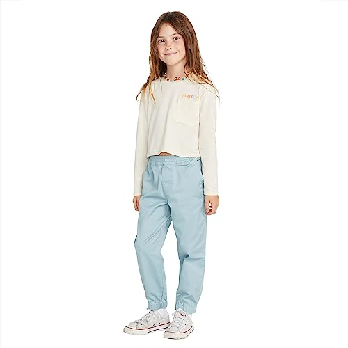 Volcom Mädchen T-Shirt mit Taschen-Zifferblatt und langen Ärmeln, Wolke, Klein