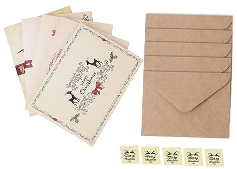 Ciieeo 5 Sätze Weihnachtskarte Aufkleber Feiertagssegenkarten karte Weihnachtsbotschaftskarte Weihnachtsfestkarte Festkarten Hinweis Papier Altmodisch