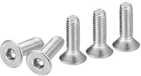 DTGN Viti a Testa Cilindrica Esagonale M3-0.5 x 10mm, 100Pz. Viti a Testa Piatta Esagonale in Acciaio Inossidabile 304, Filettatura Completa, Bulloni Svasati.