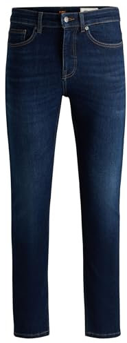 BOSS Mens Delaware BO Delaware Dark-Grey Slim-fit Jeans in Super-Stretch Denim