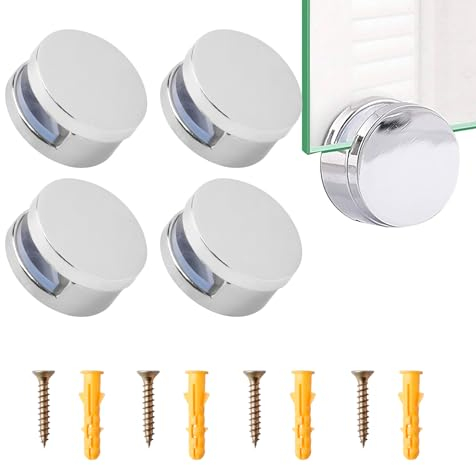 FRUHLING Lot de 4 supports muraux pour miroir en alliage de zinc - Clips de suspension pour miroir en verre acrylique