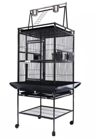 RUVOO Vogelkäfig Vogelkäfige Großer Vogelkäfig, Papageienkäfig, Breiter Flug, Metall-Tierkäfig Für Wellensittiche, Sittiche, Sittiche, Mit Rollenden Ständerrädern Vogel Käfig