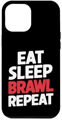 Hülle für iPhone 13 Pro Max Eat Sleep Brawl Repeat Funny Stars Videospieler