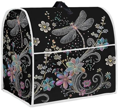 JOAIFO Vintgae Dragonfly Floral Kitchen Aid Mixer Covers for Stand Mixer 5 qt Mixer Dust Cover Stand Mixer Cover Coffee Maker Covers for Most Tilt Head & Bowl Lift