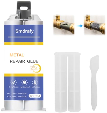 Pâte de Réparation en Métal, Colle Métallique AB Haute Température, Résistant à la Chaleur, Soudure à Froid, 100g