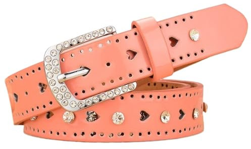 WRJAHCG Ceinture Femme,Ceintures En Cuir Pour Femme,Ceintures Fines Elégantes,Simple Belt Ceinture,Réglable Pour Jeans Pantalon Robe Décor Casual,Rose,105CM/41.4''