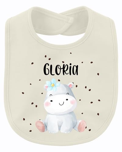Printera Baby Lätzchen personalisiert Geschenk mit Namen | Giraffe Punkte Junge | Geschenkidee Geburt Sabberlätzchen mit Wunschname | Nachhaltiges Babylätzchen aus Bio-Baumwolle (Natur)