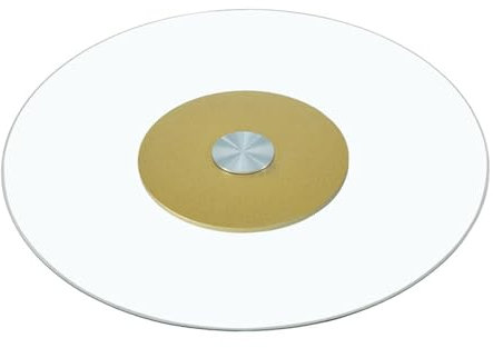 Plato giratorio Lazy Susan de 24 pulgadas, bandeja giratoria grande redonda transparente para mesa, centro de mesa giratorio, bandeja giratoria decorativa redonda, gran bandeja redonda silenciosa y de