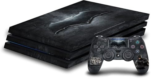 Head Case Designs Licenza Ufficiale Justice League Movie Batman Logo E Personaggio Art Vinile Sticker Gaming Pelle Adesivo Compatibile con Sony PlayStation 4 PS4 Pro Console and DualShock 4 Controller
