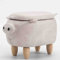 Fußstütze Ottoman Große Kapazität Fußhocker Aufbewahrungsboxen Schwein Fußhocker Multifunktionshocker Stuhl Für Wohnzimmer Schlafzimmer Fußhocker/Weißes Schwein/Kann Aufbewahrt Werden