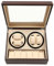 TONFEION Automatische Uhrenbeweger Box, Uhrenständer Uhrendreher Watch Winder Uhrenkasten Luxuriöser Uhrenbeweger für 4 Automatikuhren + 6 Gitter Uhrenspeichergehäuse, Geräuscharm (Brown)