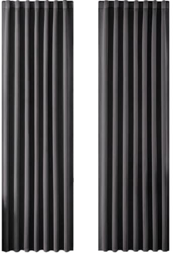 Joydeco Vorhänge mit Verdeckten Schlaufen 2er Set,H 240 x B 140 Dunkelgrau Verdunkelung Blickdicht Lang Vorhang lärmschutz Stangendurchzug Gardinen Blackout Curtains Schlafzimmer Wohnzimmer
