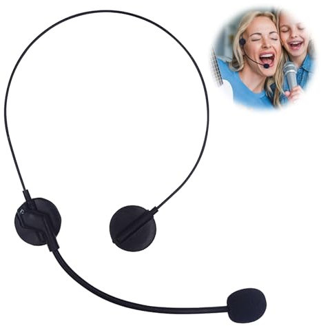 1PCS Fake Headset Plastic Fake Mic Black Toy Microphone Fake Mini Microphone Headset Microphone Headband Rockstar Costume Accessories for Costume Parties Cosplays Party Rockstar Fancy Dress Kids