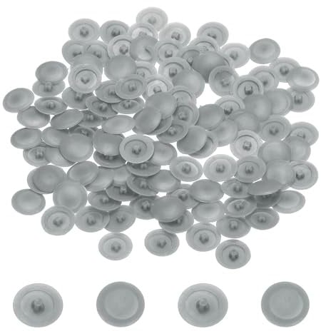 sourcing map Screw Caps, 158Pcs 12mm - Plastic Self-Tapping Screw Cap Covers, Decorative Cover Hole Plug for Diameter 7-8mm Flat Phillips Screw (Light Gray)