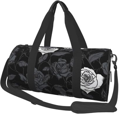 Sac de sport pour homme et femme - Sac de voyage en toile - Rose gothique - Pour voyage, natation, fitness, entraînement, sport, noir, taille unique, Noir , Taille unique