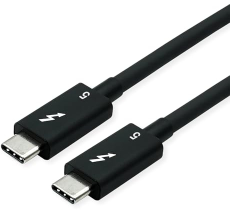 ROLINE Thunderbolt™ 5 Kabel, C-C, ST/ST, 80Gbit/s, 240W, passiv, schwarz, 1 m