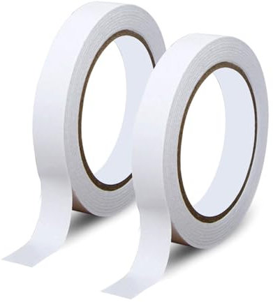 GegXcn 2 PCS 20mm x10m White Tape, Worktop Edging Strip, White Self-Adhesive Furniture Edging Strip for Furniture Restoration, Cabinet Repair,Wooden Panels, Easy DIY Application, Without Ironing