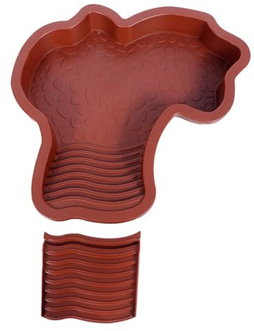 1 Piscina de Agua de, 35 x 28,5 x 4,3 cm, ABS, Extra Grande, Plato de Agua de con rampa, Cuenco de baño Grande para Tortugas Marinas y Varios Reptiles, Color Rojo y marrón
