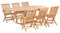 Brokky 7-TLG. Garten-Essgruppe GartenmöBel Set GüNstig Essgruppe Mit StüHlen Garten Tische FüR DraußEn Sitzgruppe Outdoor 150-200 x 100 x 75 cm Massivholz Teak 44677