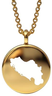 WORLD WIDE GEMS WWG Anhänger aus Sterlingsilber, 14 Karat vergoldet, rund, 24 mm, Dicke 1,5 mm, Motiv: Karte des Königreichs Serbien/Jugoslawien | WWG_MAP_LB485
