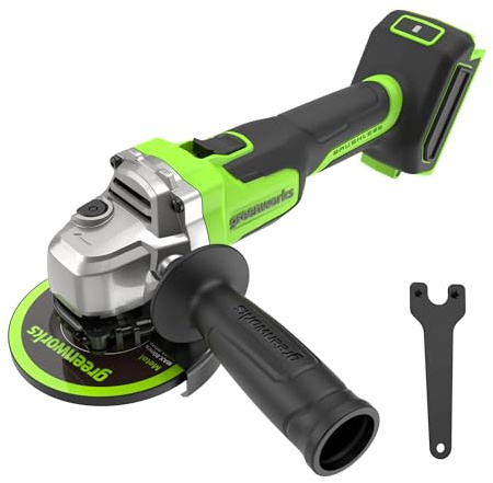 Greenworks 24V Smerigliatrice angolare senza fili, disco da 125 mm, 8500RPM, 700W,motore senza spazzole da, per mancini o destrimani, SENZA batteria né caricabatterie AG370