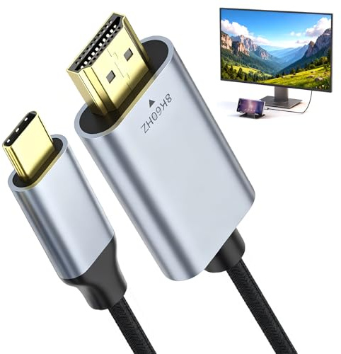 Câble USB-C vers HDMI 4K 60Hz 3m, PC Portable, Transmission Soporta 3D, HDR 10 Gbit/s, Compatible avec Télévision/Moniteur/Projecteur, pour MacBook Pro/Air, iPad Pro, iPhone 15/16, Huawei/Honor