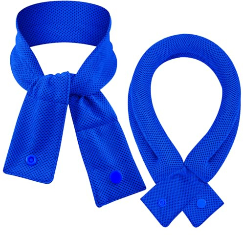Kühlendes Handtuch, 2 Stück Kühlender Schal mit Knopf, Kühltuch Nacken, Sports Kühltuch Cooling Schal, Kühlhandtuch Ice Cooling Towel, Kühlendes Halstuch Stirnband für Laufen Trekking Reise Yoga