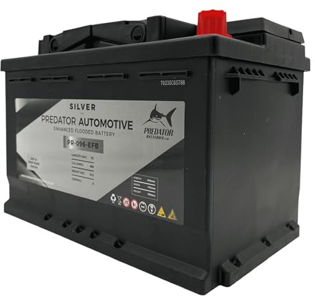 Predator Batteries 096 EFB Car Battery | 12V 72Ah 800CCA PR-096-EFB | Enhanced Flooded Car Battery for Start Stop Vehicles | Reliable Automotive Battery | Heavy Duty Replacement Battery