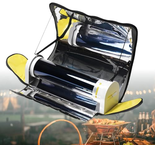 CIELOBLOEN Cuiseur Solaire Four d'extérieur | Gril de Camping à énergie Solaire | Poids d'expédition 6,3 kg | Taille Ouverte 41,7×20,5×19,7 po | avec bandoulière réglable