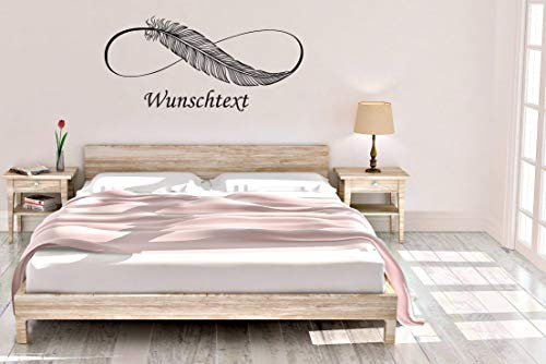 *NEU* Wandaufkleber/Wandtattoo/Wandsticker ****** Infinity Symbol/Unendlichkeits Zeichen ***mit/ohne ihrem Wunschtext (Größen.- Schrift.- und Farbauswahl)