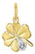 Amor Motivanhänger Damen Anhänger, mit Diamant, Bicolor, Kleeblatt, Kommt in Schmuck Geschenk Box,