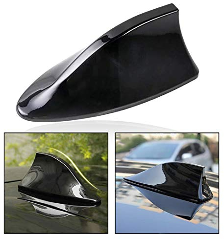 OFKPO Universal Auto Shark Antenne, AM FM Radio Dachantenne mit Klebstoff (Schwarz)