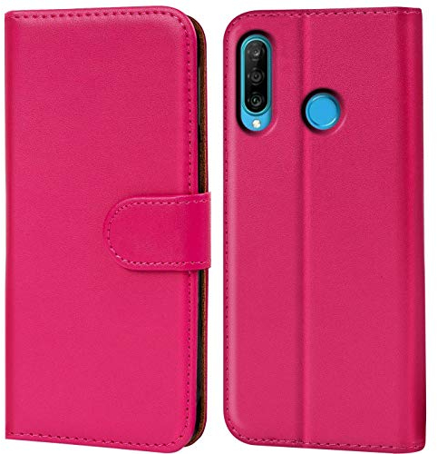 Verco kompatibel mit P30 Lite Hülle, Handyhülle für Huawei P30 Lite Tasche PU Leder Booklet Flip Case - Pink