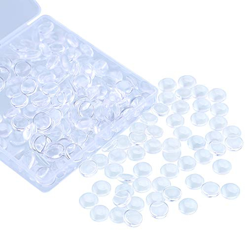 HAUTOCO 200Pcs 12mm Clear Glass Cabochons for Jewelry Making, Round Cabochons Dome Tiles for Craft Eyes DIY Cameo Photo Pendants Earrings Necklaces Pendants Rings Making
