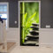 A.Monamour Türtapete Selbstklebend Türfolie Türposter 3D Haufen Schwarzer Spa Steine ​​Grüner Bambus Meditation Zen Vinyl Folie Türdeko Tapete Wandbild Türaufkleber Türtattoo 77 x 200 cm