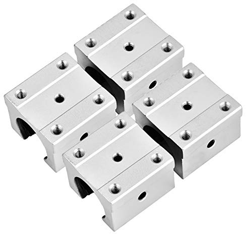 Linear Motion Kugellager Gleitblock, Akozon 4Pcs Linearkugellager Gleitblock SBR16UU 16mm Aluminium Öffnen Linear Motion Bearing Block Slide für CNC