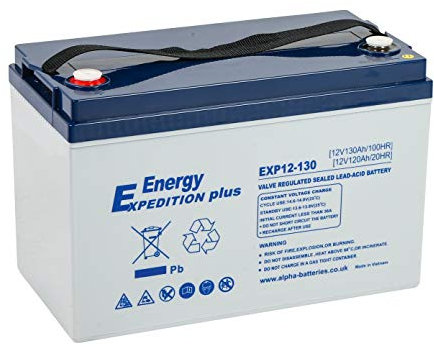 12V 130AH Expedition Plus Deep Cycle AGM Leisure Battery for off grid/solar systems, Motorhome, Caravan & Marine