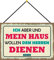Blechschild mit Kordel 30 x 20 cm Bibel Spruch: Ich Aber und Mein Haus wollen dem Herrn dienen. - Blechemma