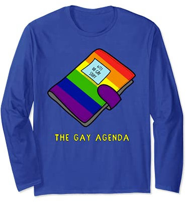 The Gay Agenda Funny Gay Pride Planner Calendar Graphic Long Sleeve T-Shirt
